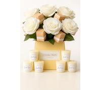 LoveableTreats Candle Bouquet - Luxury Present for Mum | Beautiful Birthday, Anniversary & Mother’s Day Present for Her. (White)