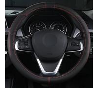LOVEAUTO SteeringWheelCover Universal 38cm / 15'' PU Leather, Non-slip Breathable Durable (Black)