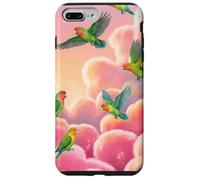 Lovebirds Bird Watcher Gift Pink Clouds Dreamy Sky Case for iPhone 7 Plus/8 Plus