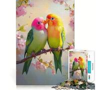 Lovebirds in Bloom Puzzles for Teenagers 1000 Pieces Logic Build Anxiety Relief Fun Challenge Art Display (38x52cm)