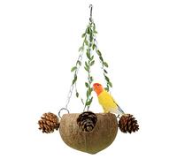 Lovebirds Resting Haven - Organic Fiber Nest, Natural Bird Nests | Decorative Four Seasons Shelter for Parrots, Parakeets & Small Birds, Natural Chew-Proof Nesting Box with Ventilation & Comfo