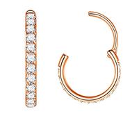 LOVEBODYJEWELRY 316L Surgical Steel Seamless Nose Ring Cartilage Hoop Silver/Gold/Rose Gold/Black 16G 18G 20G 6mm-12mm CZ Paved Helix Rook Tragus Lobe Body Pierecing Jewelry Segment Clicker Lip Rings
