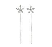 Lovebondz Lymphvity Magnetherapy Germanium Earrings,Lovebondz Earrings,Shiny Diamond Flower Earrings,Magnetic Acupuncture Earrings for Women (Silver)