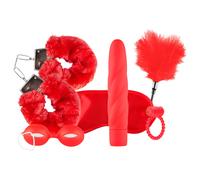 LoveBoxxx I Love Red - Vibrating Bondage Set (6 Pieces) - Red