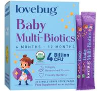 Lovebug Baby Multi-Biotics for Babies - Organic Formula for Baby 6-12 Months Organic, Sugar-Free, Tasteless Powder, 30 Pack