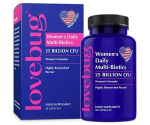 Lovebug Probiotics for Women with Pancran® - High Strength Lactobacillus & Bifidobacterium Bio Culture Complex - Vaginal Probiotic for Womens Intimate Flora & Digestive Health - 30 Capsules
