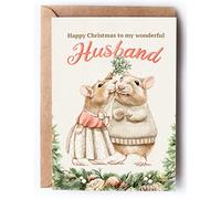 LoveCard Husband Christmas Card from Wife / Cute and Romantic Xmas Card with Verse for Him