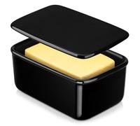 LOVECASA Butter Dishs,Porcelain Butter Dishs with Lid,650ML/22 OZ, Keep Your Butter Fresh and Ready for Spread, for All Your Cooking Needs,Black.