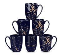 LOVECASA Coffee Mugs Set of 6, 13oz/380ml Ceramic Mugs with Handle, Stoneware Tea Cups for Coffee, Latte, Cappuccino, Tea, or Hot Chocolate - Perfect for Home & Office, Blue