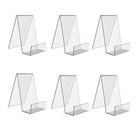 LOVECENTRAL 6 Packs Clear Acrylic Book Stand,Transparent Book Display Stand, Book Stands for Display, Acrylic Bookshelf for Displaying Picture Albums, Books, Music Sheets, Notebooks, Artworks