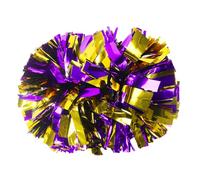 Lovecheer 2PCS Purple and Gold Pom Poms Cheerleading Sports Team Spirits Cheer Pompoms for Cheerleader Festival Party Stage Performance