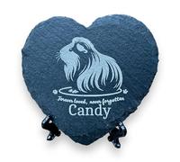 LoveCraftsLove Personalized Guinea Pig Memorial Plaque - Heart Shape Natural Slate - Custom Engraved with Name & Dates - Perfect for Outdoor/Indoor Use - 11cm x 11cm Memorial Stone Tribute