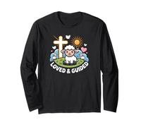 Loved and Guided Cute Christian Lamb Faith Based Design Long Sleeve T-Shirt
