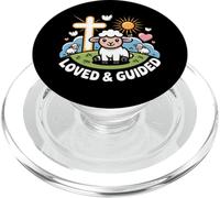 Loved and Guided Cute Christian Lamb Faith Based Design PopSockets PopGrip for MagSafe