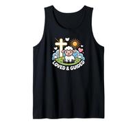 Loved and Guided Cute Christian Lamb Faith Based Design Tank Top