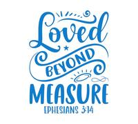 Loved Beyond Measure Ephesians 314 Wall Stickers 51x66.3cm Multiple Size Options Blue