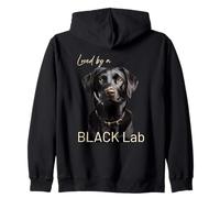 Loved By A Black Lab Labrador Dog Lover Zip Hoodie
