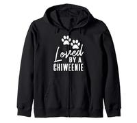 Loved By A Chiweenie Puppy Dog Mom or Dad Zip Hoodie