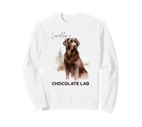 Loved By A Chocolate Lab Watercolor Art Labrador Dog Sweatshirt