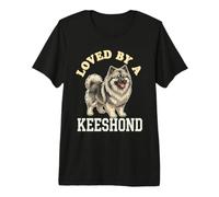 Loved by A Keeshond Funny Keeshond Dog Owner Pet Lovers Premium T-Shirt
