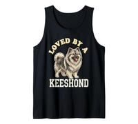 Loved by A Keeshond Funny Keeshond Dog Owner Pet Lovers Tank Top