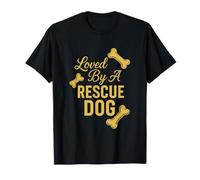 Loved by A Rescue Dog - Dog Lover Rescue Paw T-Shirt
