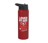 Loved by God Chosen by Jesus Baptized in 2025 Stainless Steel Insulated Water Bottle