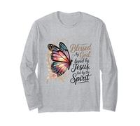 Loved by Jesus Butterfly Spiritual Design for Church Event Long Sleeve T-Shirt