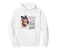 Loved by Jesus Butterfly Spiritual Design For Church event Pullover Hoodie