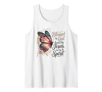 Loved by Jesus Butterfly Spiritual Design for Church Event Tank Top