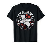 Loved by Someone in California State Map Hearts T-Shirt