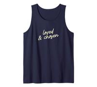 Loved & Chosen Christian Minimalist Faith Script Tank Top