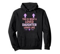 Loved Daughter Funny - Cute Arrow Design - Typography Pullover Hoodie