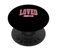 Loved John 3:16 God Faith Jesus Valentine's Day PopSockets Adhesive PopGrip