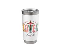 Loved John 3:16 Heart Cross Message Stainless Steel Insulated Tumbler
