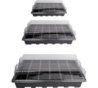 10 Pack -240 Cells -24 Grow Trays with Humidity Dome and Cell Insert - Mini Propagator for Seed Starting and Growing Healthy Plants Durable Reusable and Recyclable