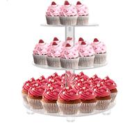 LoveDisplay 3 Tier Cupcake Stand, Holds 24 Cupcakes, Acrylic Material, Perfect for Parties, Weddings, Birthdays