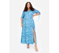 Lovedrobe Women's Adjustable Ruched Sleeve Maxi Dress in Blue | Size: 16 Lovedrobe Blue 16