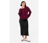 Lovedrobe Women's Bow Button Detail Round Neck Cardigan in Red | Size: 20-22 Lovedrobe Red 20-22