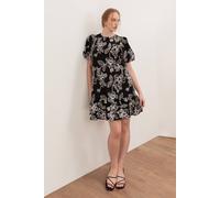 Lovedrobe Women's Embroidered Short Sleeve Swing Mini Dress in Black | Size: 10 Lovedrobe Black 10