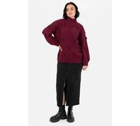 Lovedrobe Women's Floral Motif Cable Knit High Neck Jumper in Red | Size: 16-18 Lovedrobe Red 16-18