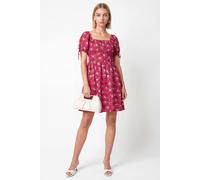 Lovedrobe Women's Floral Square Neck Mini Dress in Bright Pink | Size: 20 Lovedrobe Bright Pink 20