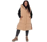 Lovedrobe Women's Ladies Womens Hooded Sleeveless Quilted Winter Jacket Coat Body Warmer Plus Size Wit Gilet, Mink, 16 UK