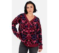 Lovedrobe Women's Leopard Jacquard V Neck Longline Cardigan | Size: 8-10 Lovedrobe Multicolor 8-10