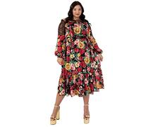 Lovedrobe Womens Plus Size Dress Ladies Midi Evening Roses Size 26