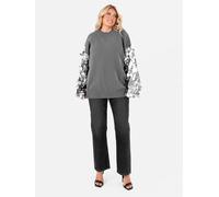 Lovedrobe Women's Sequin Sleeve Jumper in Grey | Size: 20-22 Lovedrobe Grey 20-22