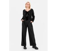 Lovedrobe Women's Cardigan Ladies Long Sleeve Pearl Embellished Velvet Bow Knitwear Smart Casual Office Wear Popper Buttons, Black 16-18