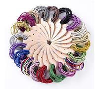 LOVEF 200pcs Glitter Multi-Color Hair Elastics Hair Ties No Crease Ponytail Holders No Metal 5mm Hair Band Ties for Girls Ladies Hair Ring Hair Band