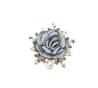 LOVEF Elegant Rose Flower Brooch Pin for Women Wedding Party Gentleman's Essentials Crystal Pearl Fabric Flower Lapel Pin Fashionable and Versatile Dress Suit Accessories Valentine's Day, 5.4*5.1 cm