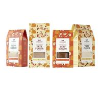 Lovegrass Ethiopia Teff Baking Bundle | White & Brown Flour & Grain, 4 Packs | Gluten Free | Vegan, High Protein, Vitamins & Minerals | Great for Baking Including Traditional Injera Flatbread